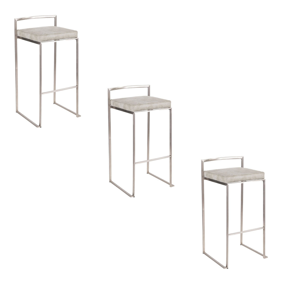 Fuji Stacker 30" Fixed-Height Barstool - Set of 3