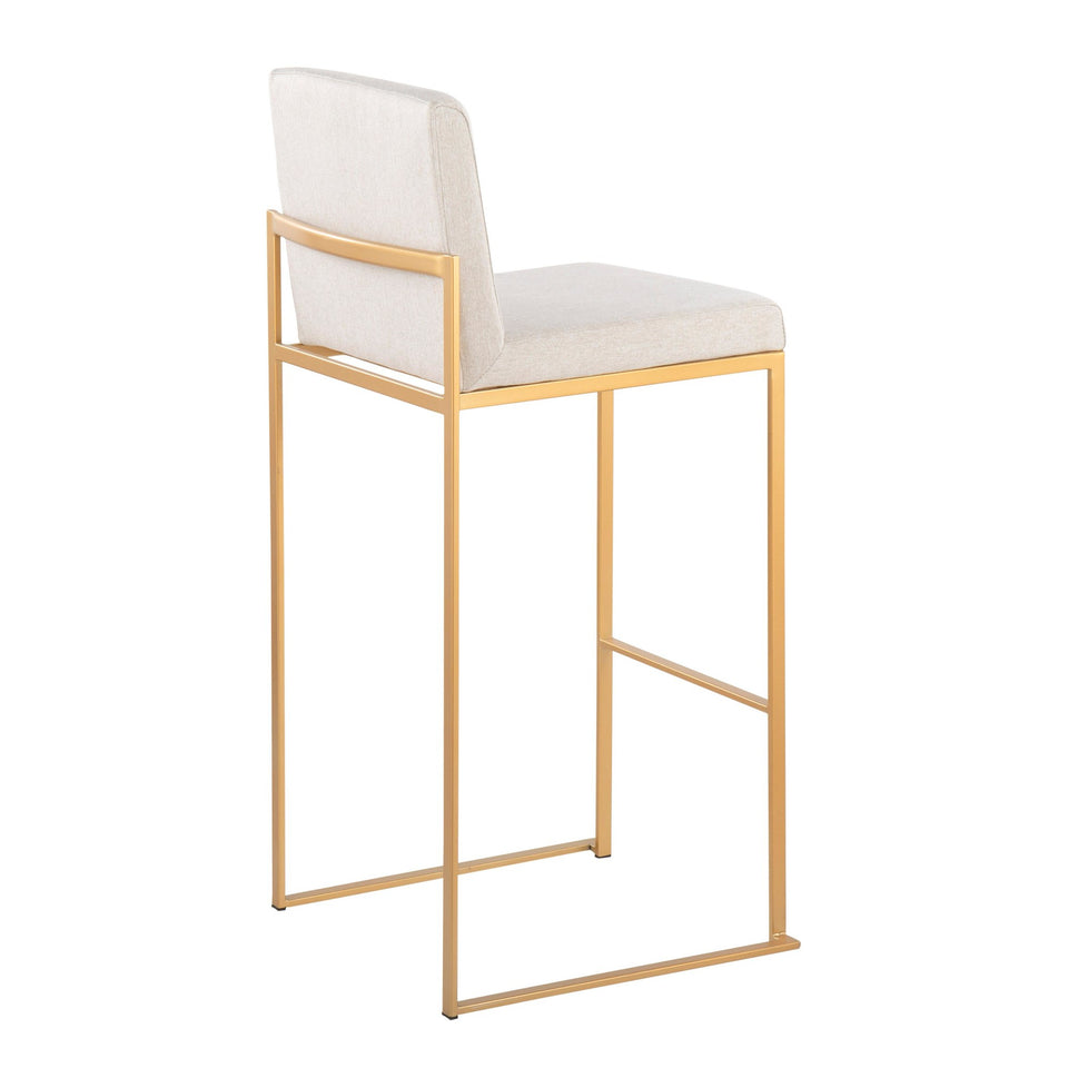 Fuji High Back 30" Fixed-Height Barstool - Set of 3