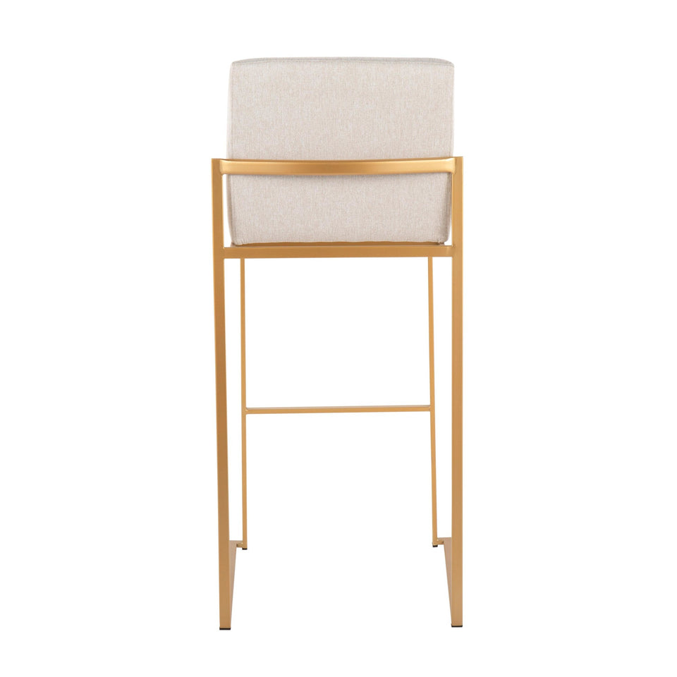 Fuji High Back 30" Fixed-Height Barstool - Set of 3