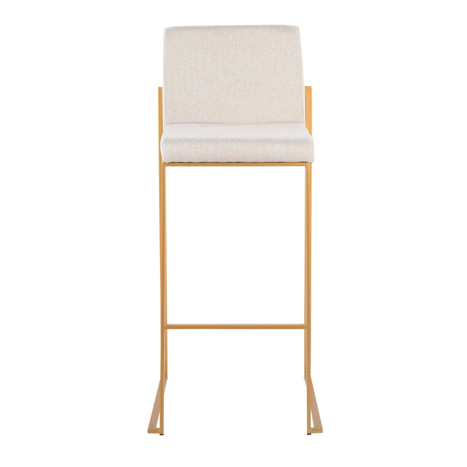 Fuji High Back 30" Fixed-Height Barstool - Set of 3