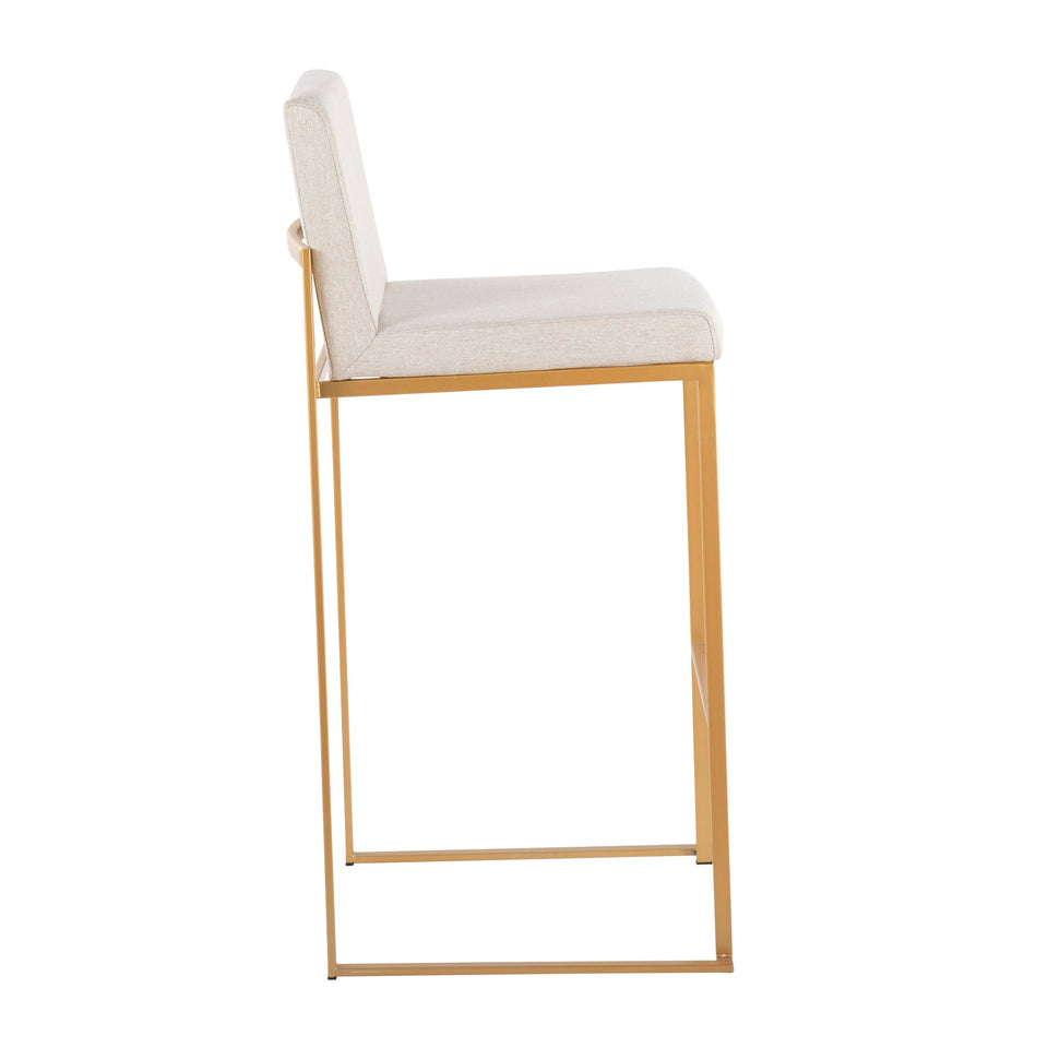 Fuji High Back 30" Fixed-Height Barstool - Set of 3