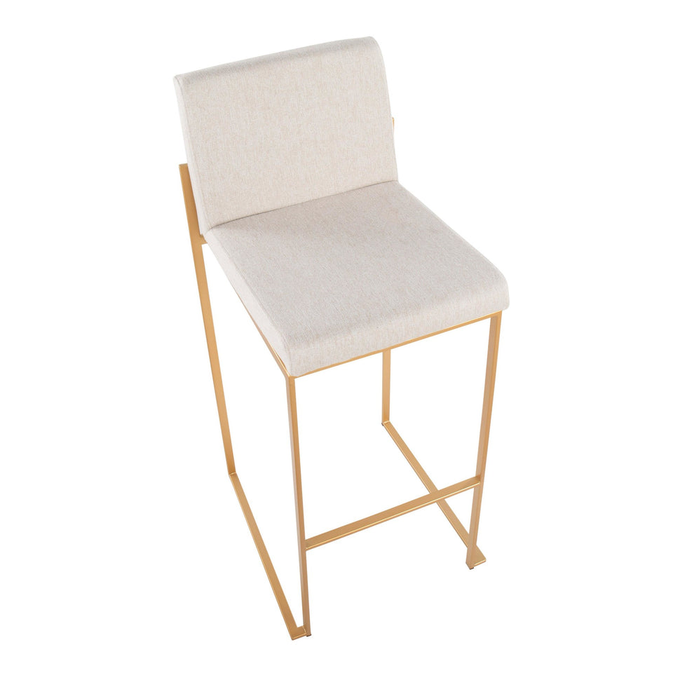 Fuji High Back 30" Fixed-Height Barstool - Set of 3