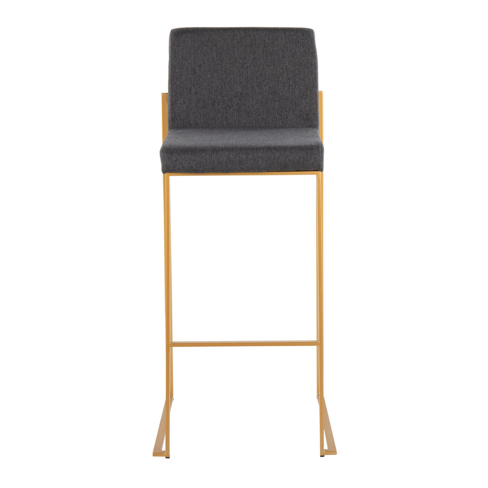 Fuji High Back 30" Fixed-Height Barstool - Set of 3