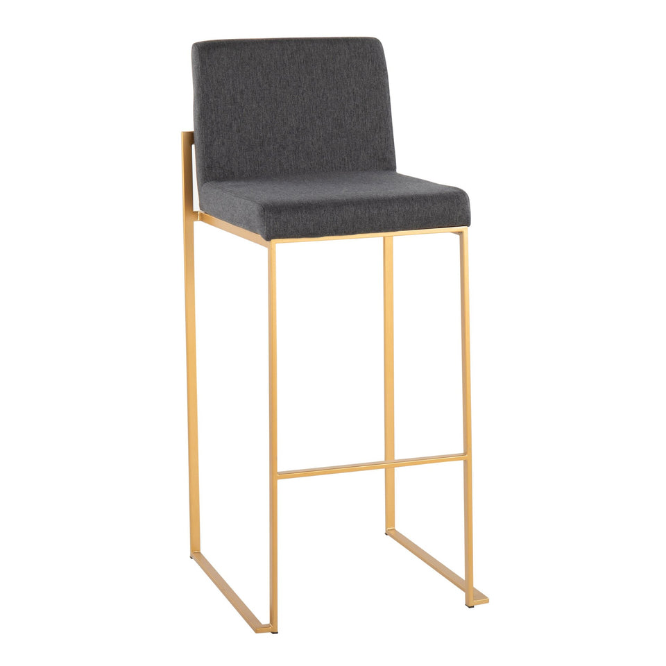 Fuji High Back 30" Fixed-Height Barstool - Set of 3