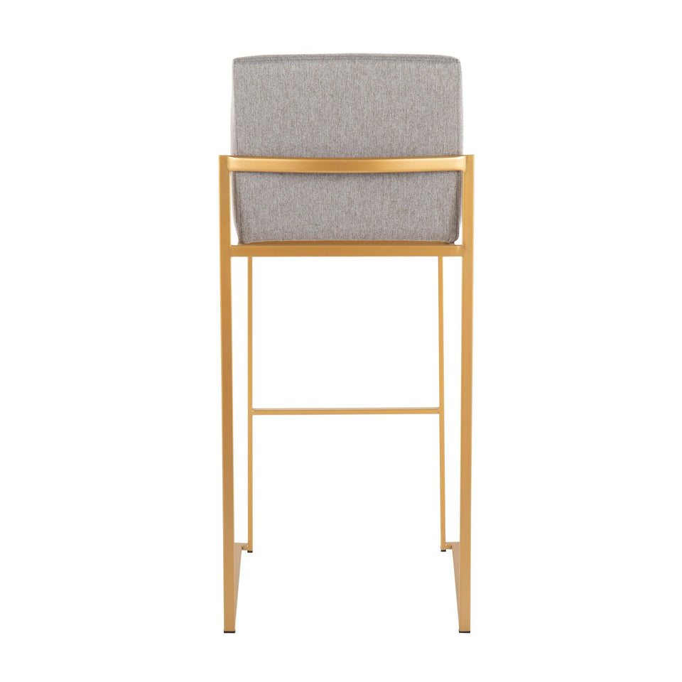 Fuji High Back 30" Fixed-Height Barstool - Set of 3