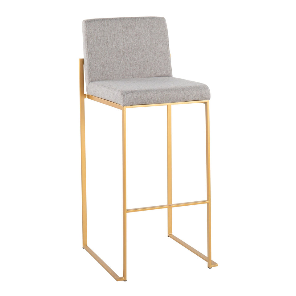 Fuji High Back 30" Fixed-Height Barstool - Set of 3