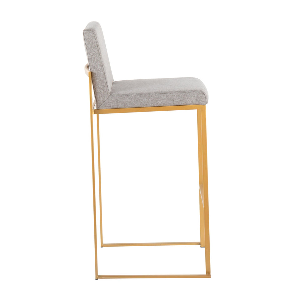 Fuji High Back 30" Fixed-Height Barstool - Set of 3