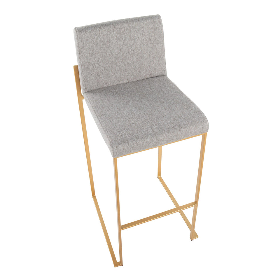 Fuji High Back 30" Fixed-Height Barstool - Set of 3