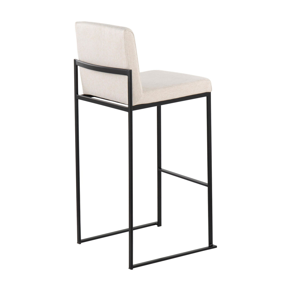 Fuji High Back 30" Fixed-Height Barstool - Set of 3