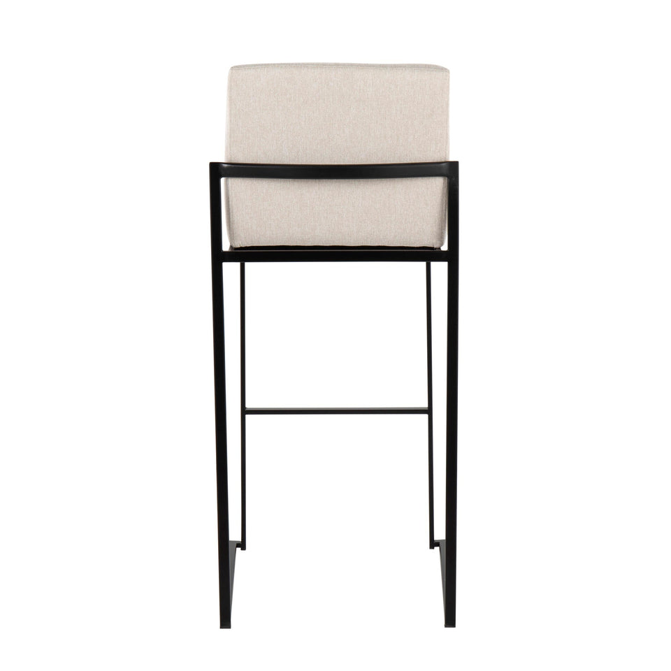 Fuji High Back 30" Fixed-Height Barstool - Set of 3