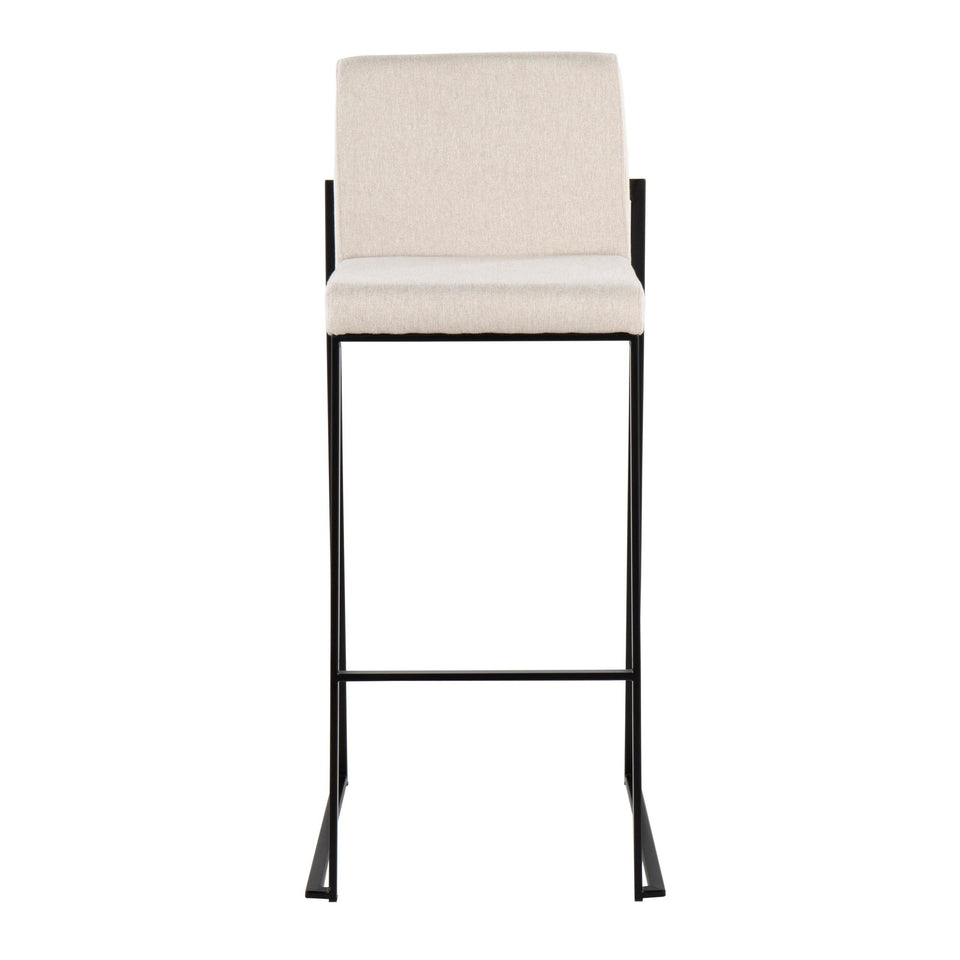 Fuji High Back 30" Fixed-Height Barstool - Set of 3
