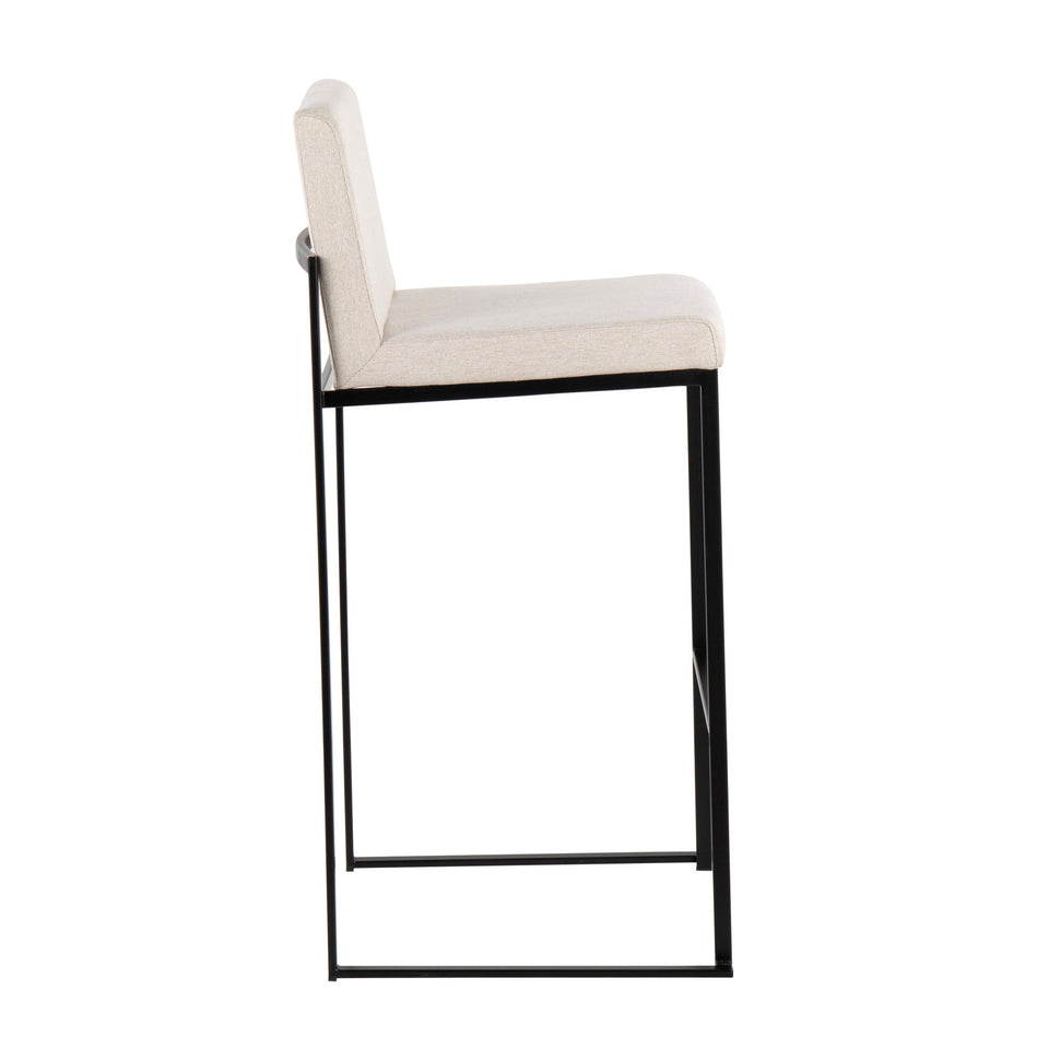 Fuji High Back 30" Fixed-Height Barstool - Set of 3