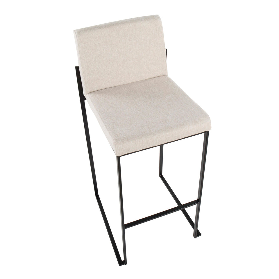 Fuji High Back 30" Fixed-Height Barstool - Set of 3