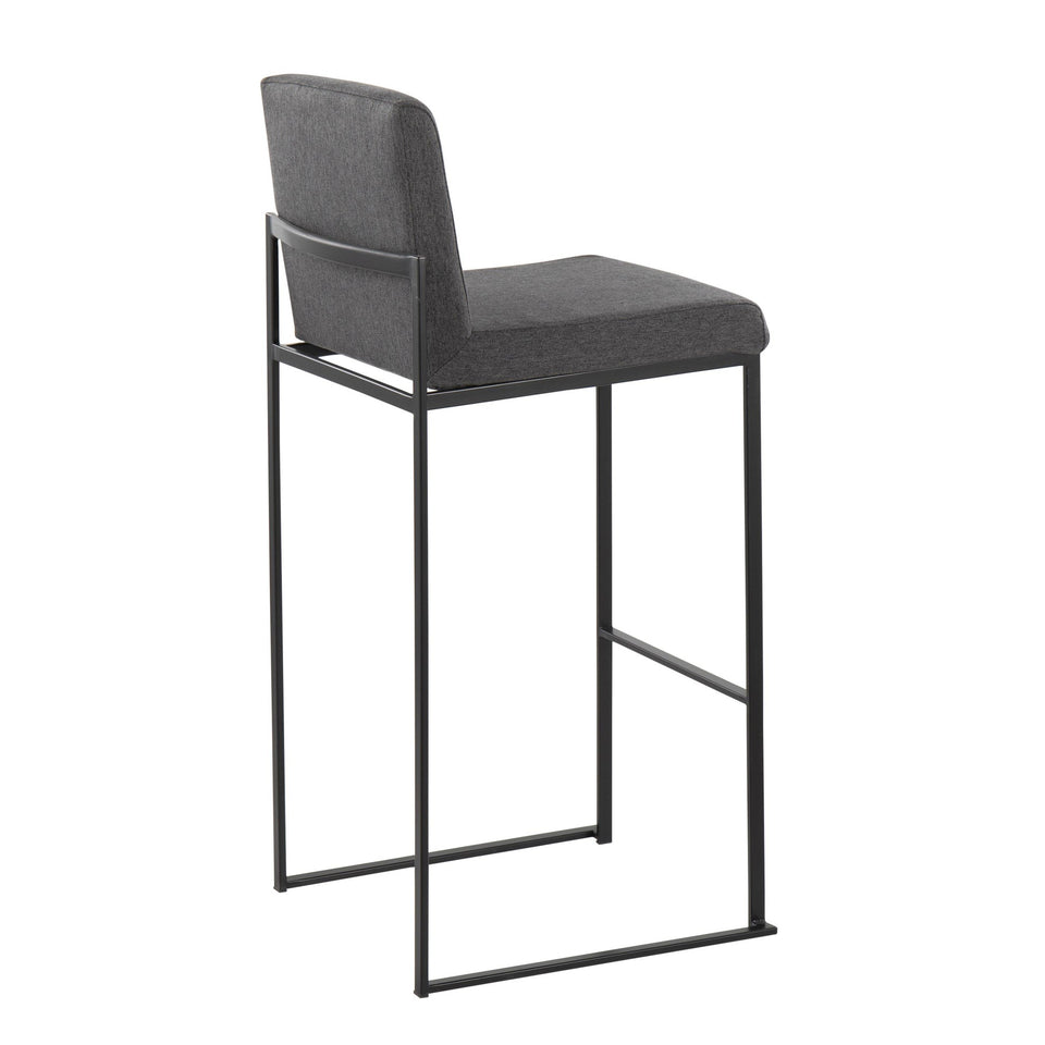Fuji High Back 30" Fixed-Height Barstool - Set of 3