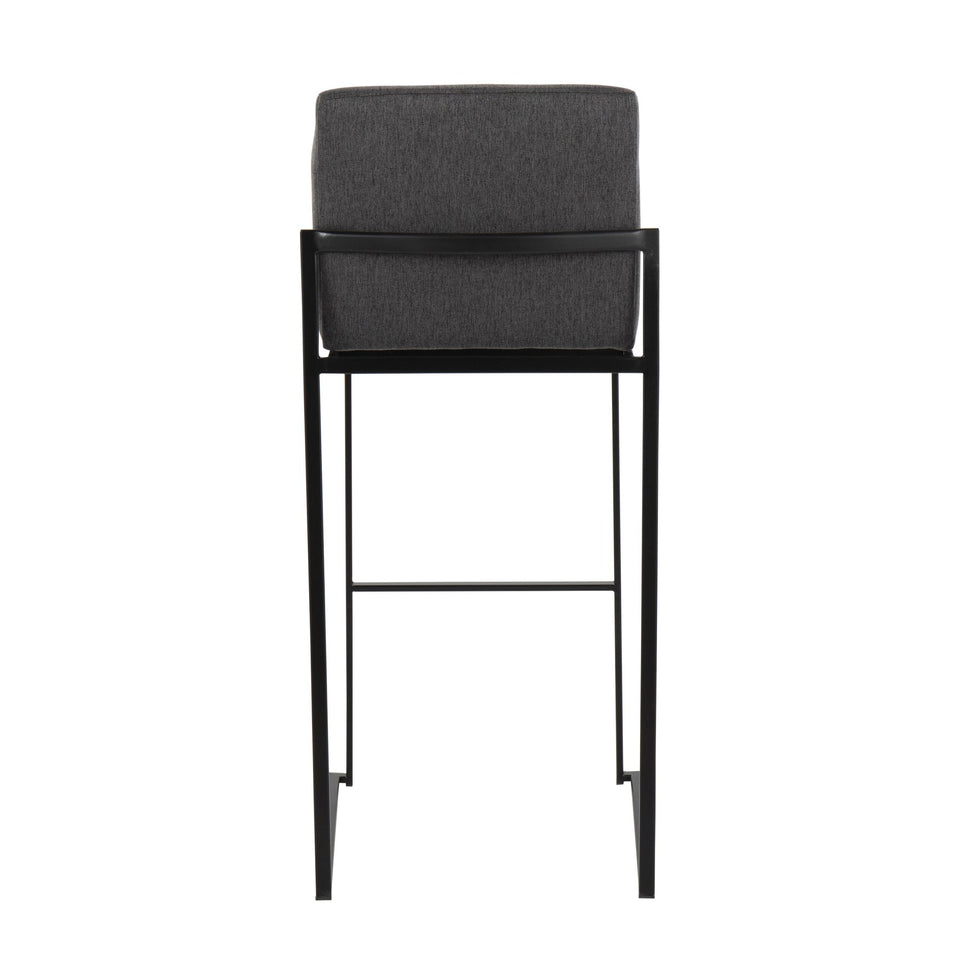 Fuji High Back 30" Fixed-Height Barstool - Set of 3