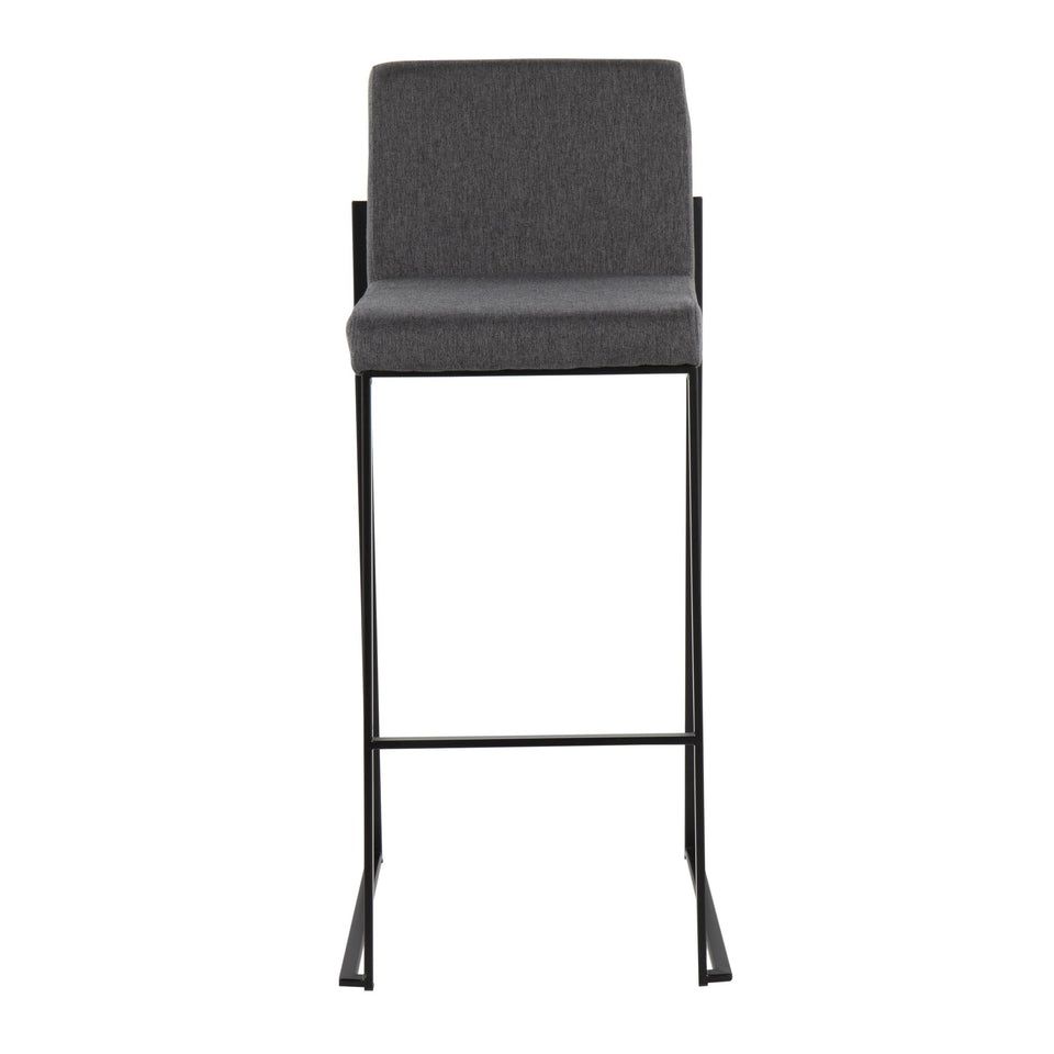 Fuji High Back 30" Fixed-Height Barstool - Set of 3