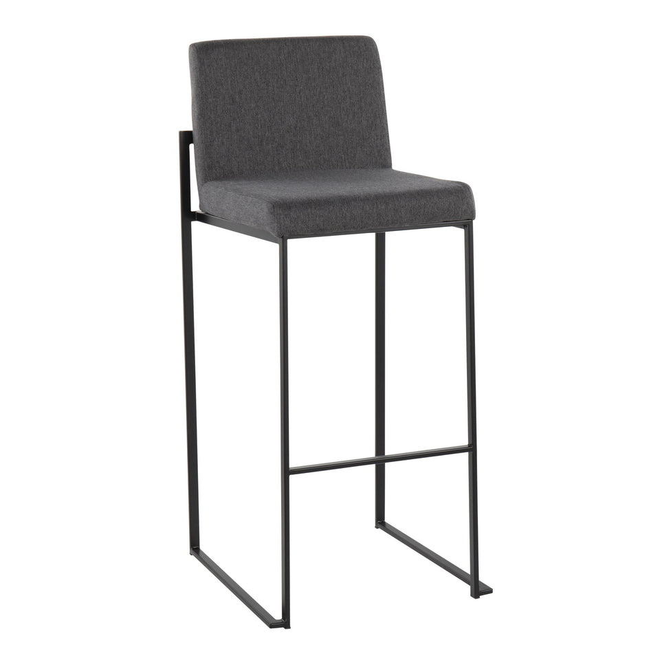 Fuji High Back 30" Fixed-Height Barstool - Set of 3