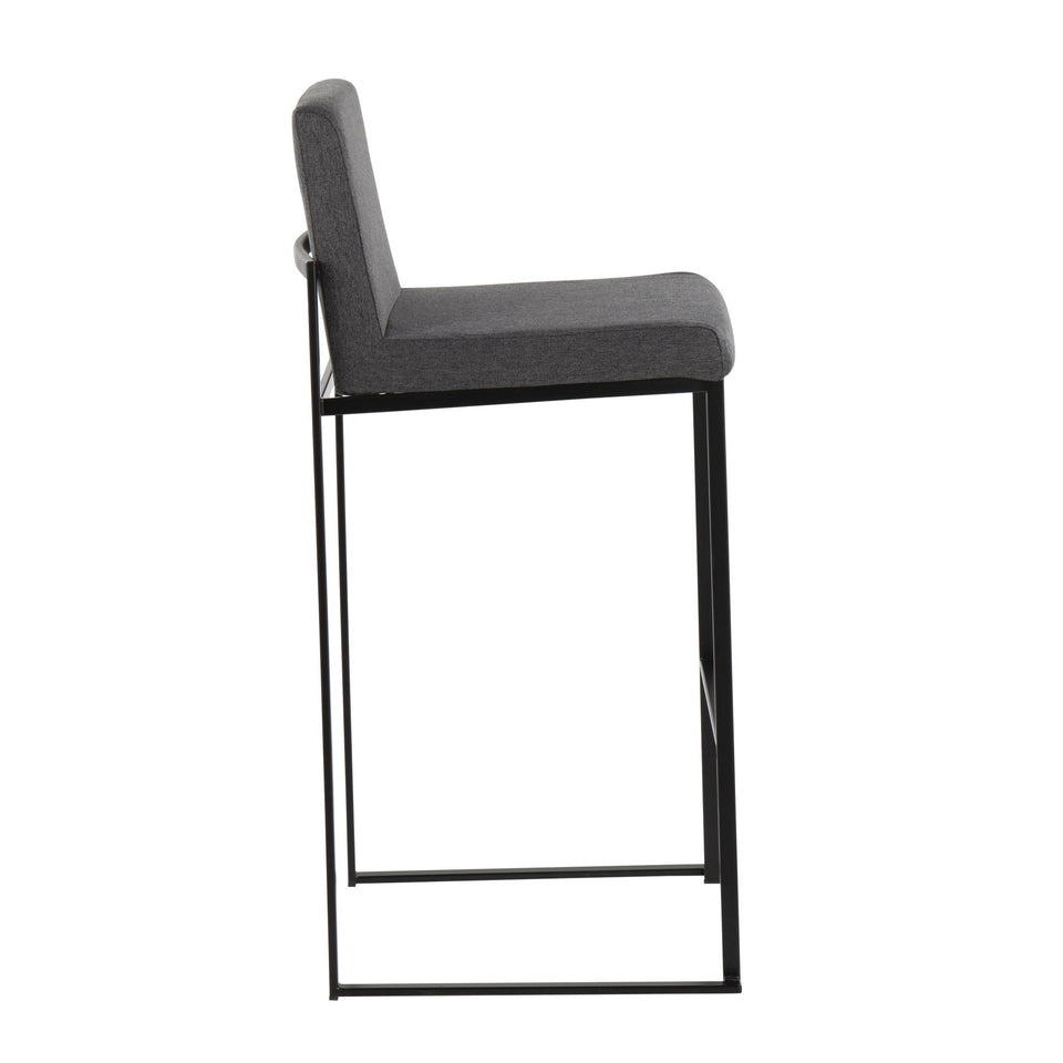 Fuji High Back 30" Fixed-Height Barstool - Set of 3