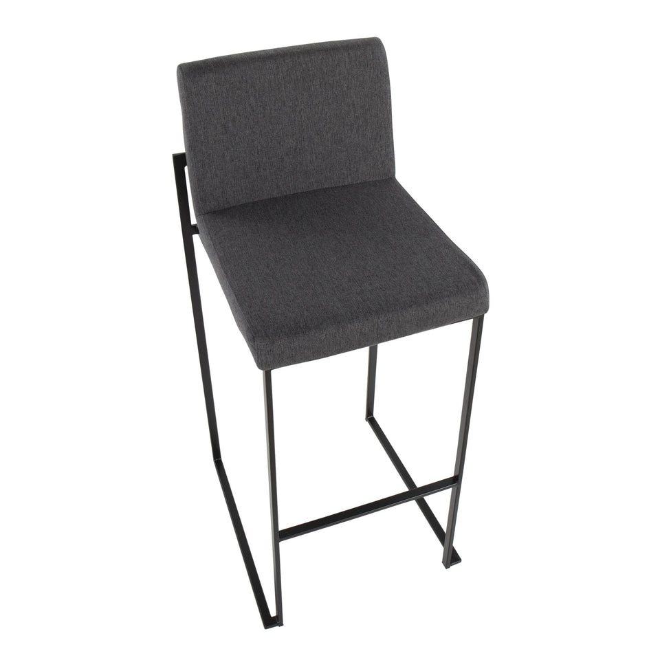 Fuji High Back 30" Fixed-Height Barstool - Set of 3