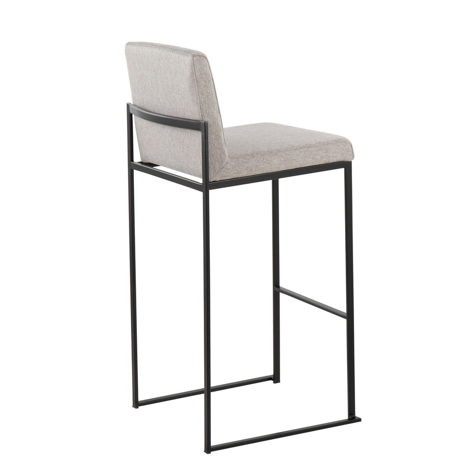 Fuji High Back 30" Fixed-Height Barstool - Set of 3