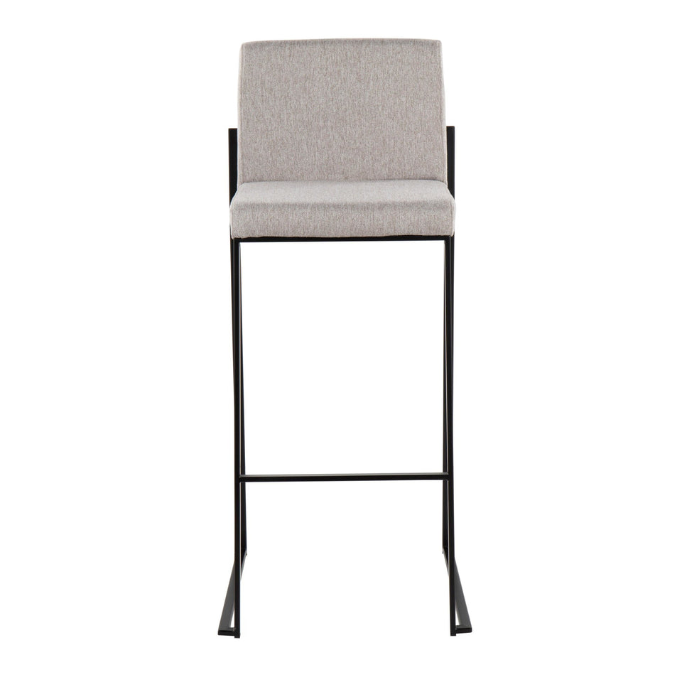 Fuji High Back 30" Fixed-Height Barstool - Set of 3