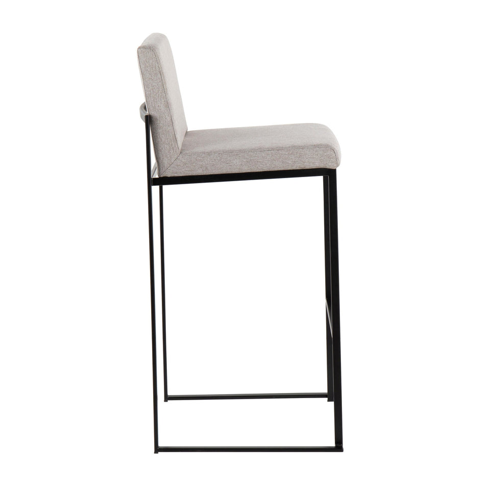 Fuji High Back 30" Fixed-Height Barstool - Set of 3