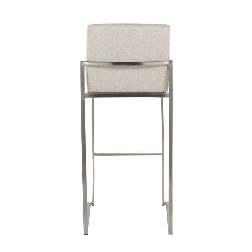 Fuji High Back 30" Fixed-Height Barstool - Set of 3