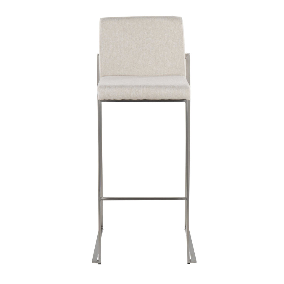 Fuji High Back 30" Fixed-Height Barstool - Set of 3