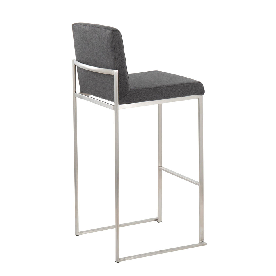Fuji High Back 30" Fixed-Height Barstool - Set of 3