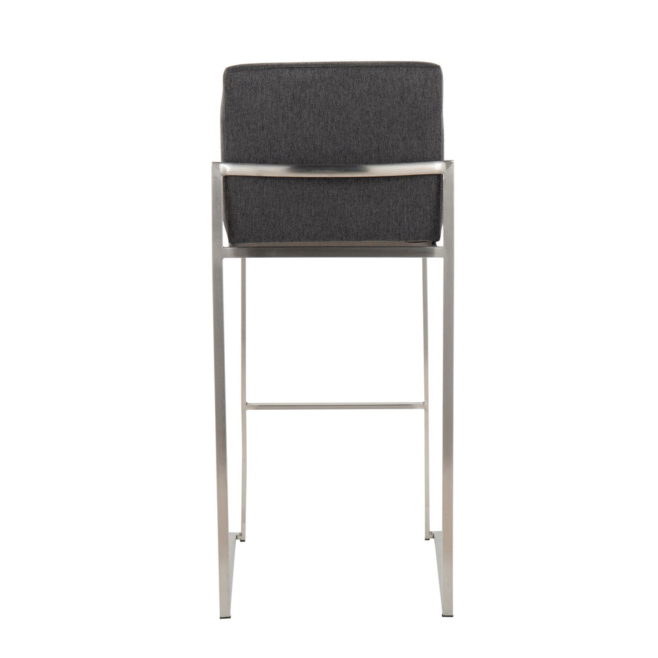 Fuji High Back 30" Fixed-Height Barstool - Set of 3