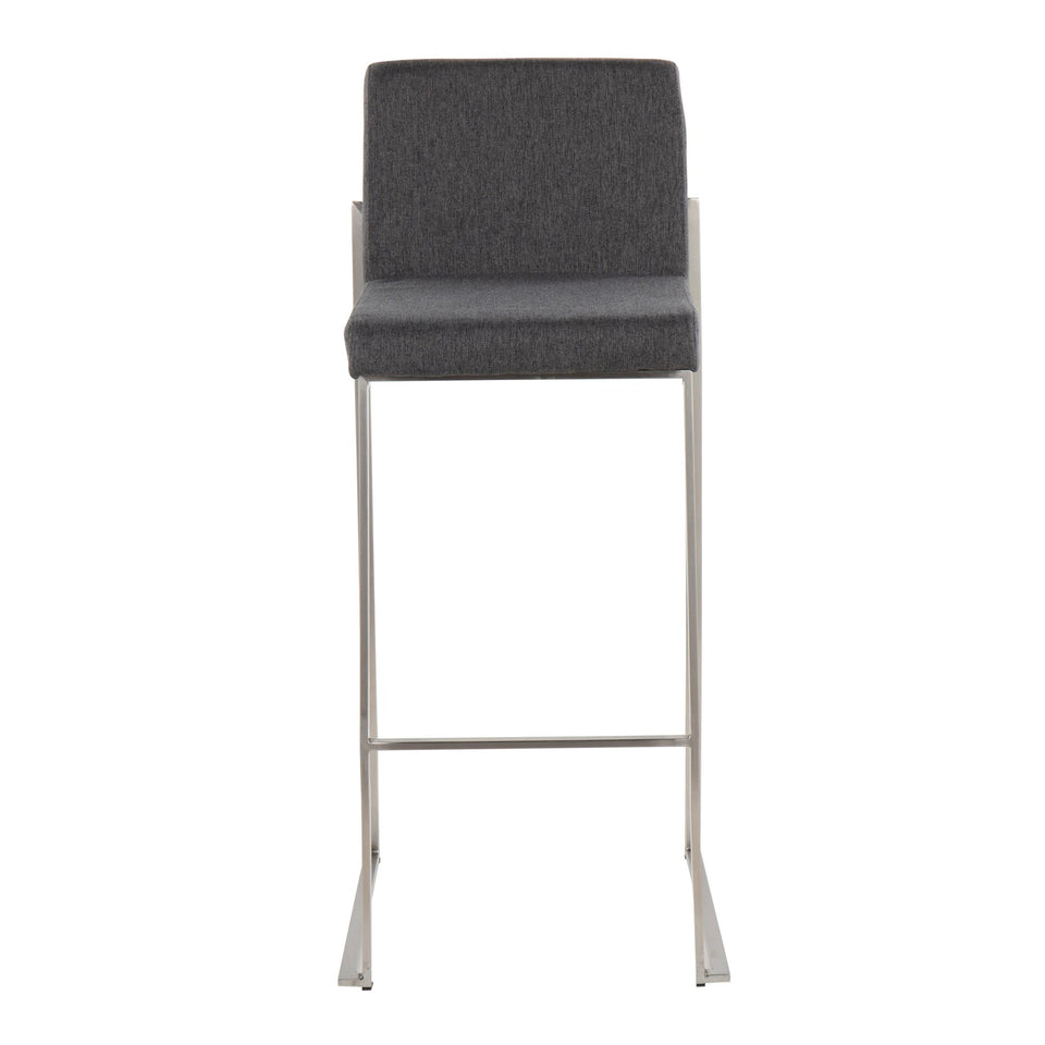 Fuji High Back 30" Fixed-Height Barstool - Set of 3