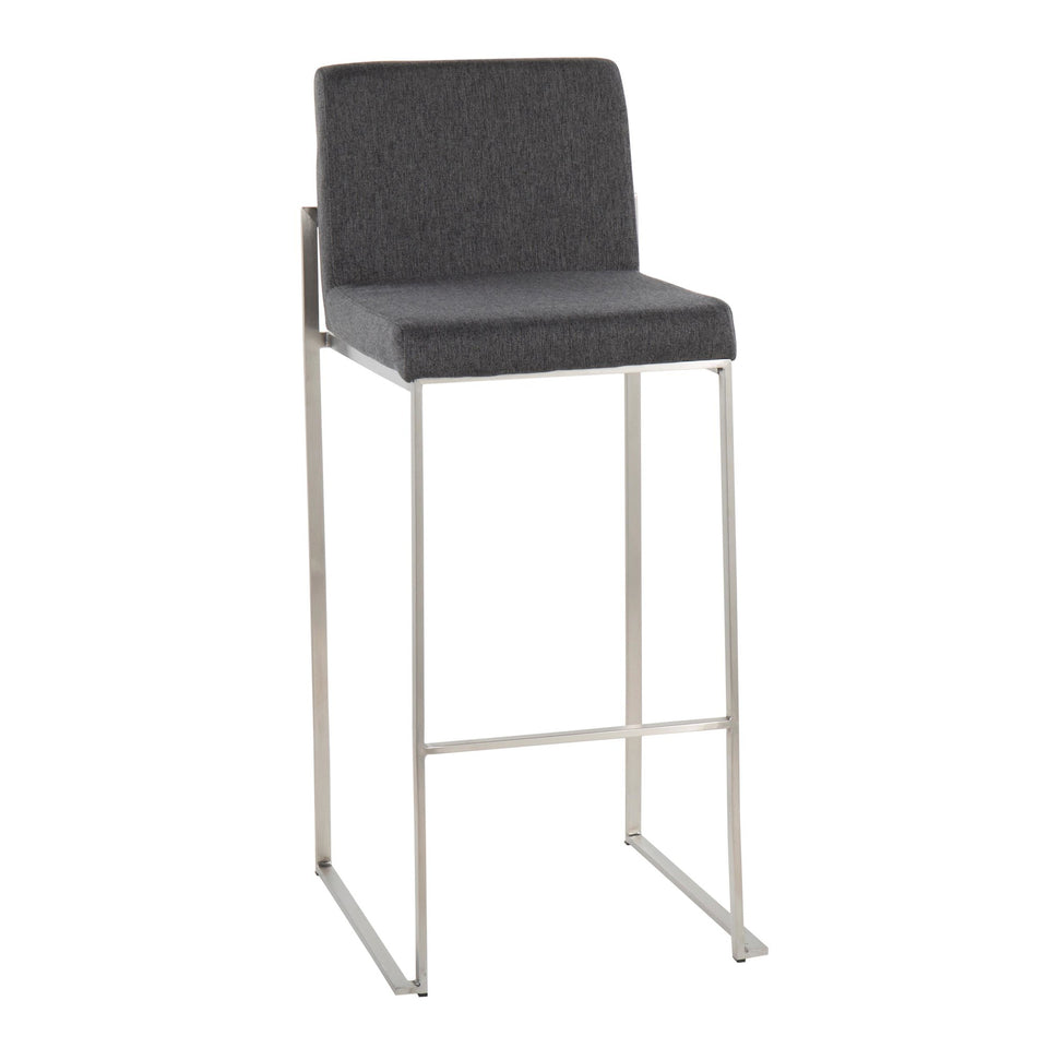 Fuji High Back 30" Fixed-Height Barstool - Set of 3
