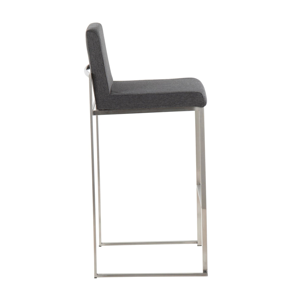 Fuji High Back 30" Fixed-Height Barstool - Set of 3