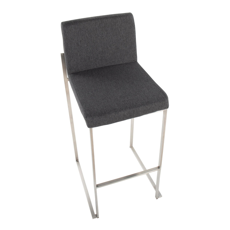 Fuji High Back 30" Fixed-Height Barstool - Set of 3