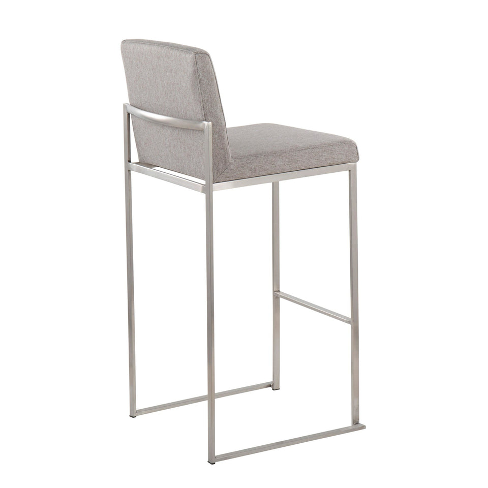 Fuji High Back 30" Fixed-Height Barstool - Set of 3