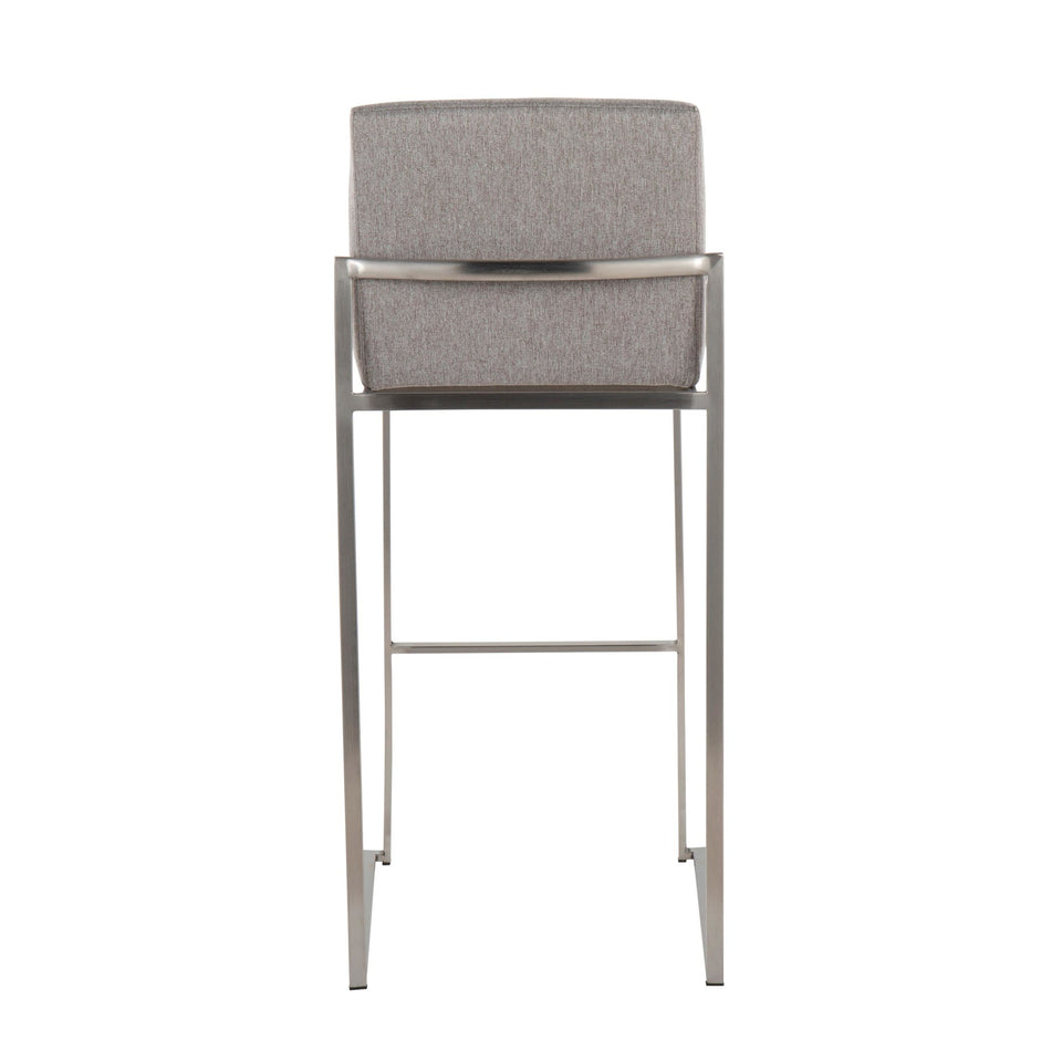 Fuji High Back 30" Fixed-Height Barstool - Set of 3