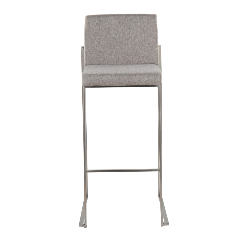Fuji High Back 30" Fixed-Height Barstool - Set of 3
