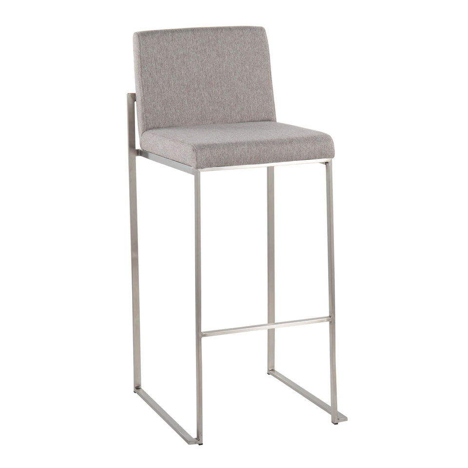 Fuji High Back 30" Fixed-Height Barstool - Set of 3