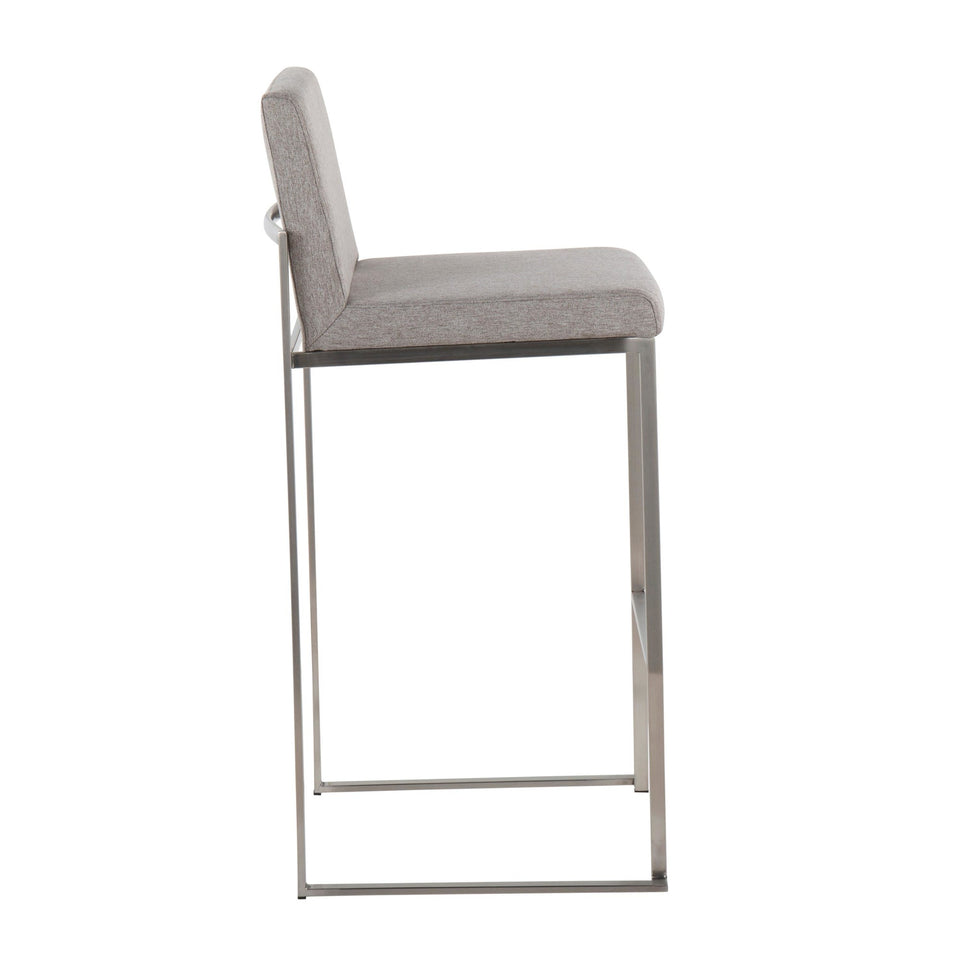 Fuji High Back 30" Fixed-Height Barstool - Set of 3