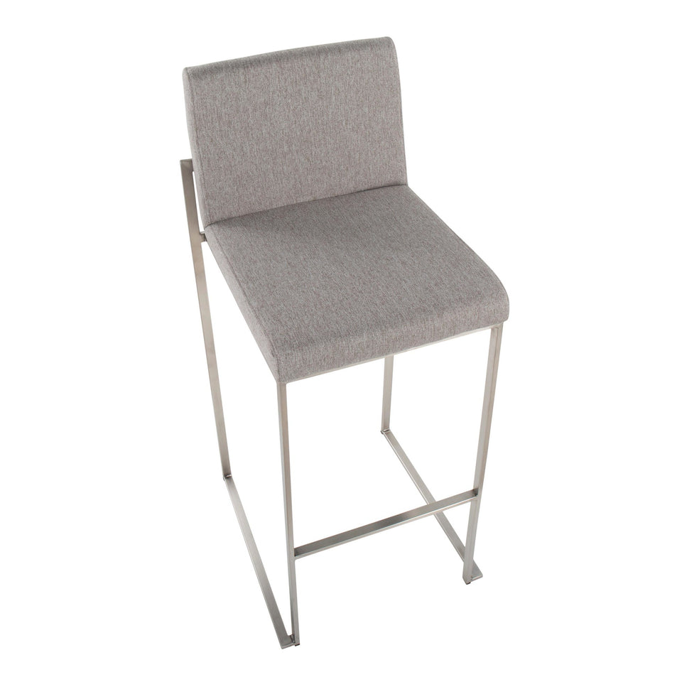 Fuji High Back 30" Fixed-Height Barstool - Set of 3