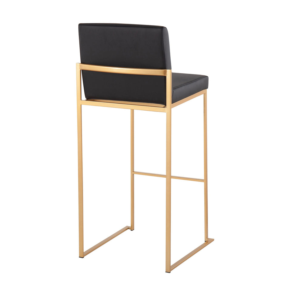 Fuji High Back 30" Fixed-Height Barstool - Set of 3