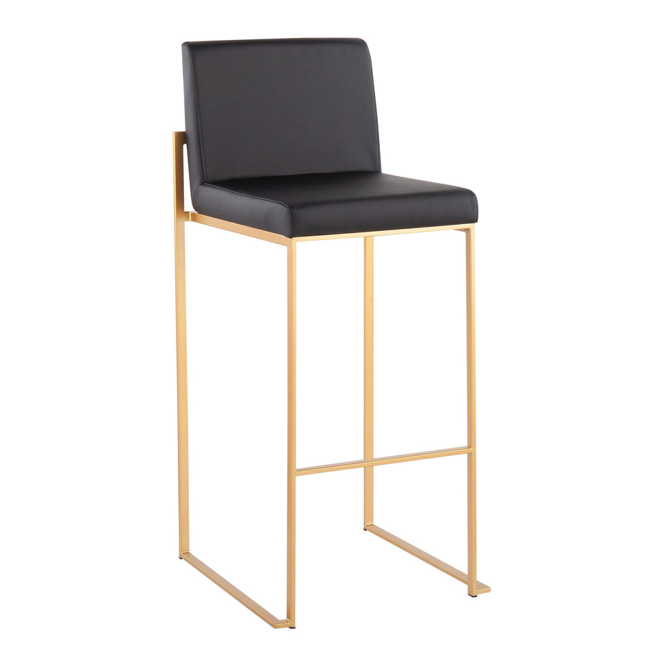 Fuji High Back 30" Fixed-Height Barstool - Set of 3