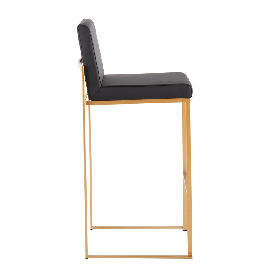 Fuji High Back 30" Fixed-Height Barstool - Set of 3