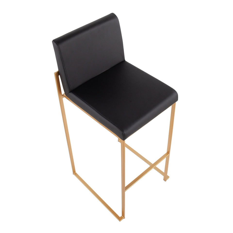 Fuji High Back 30" Fixed-Height Barstool - Set of 3