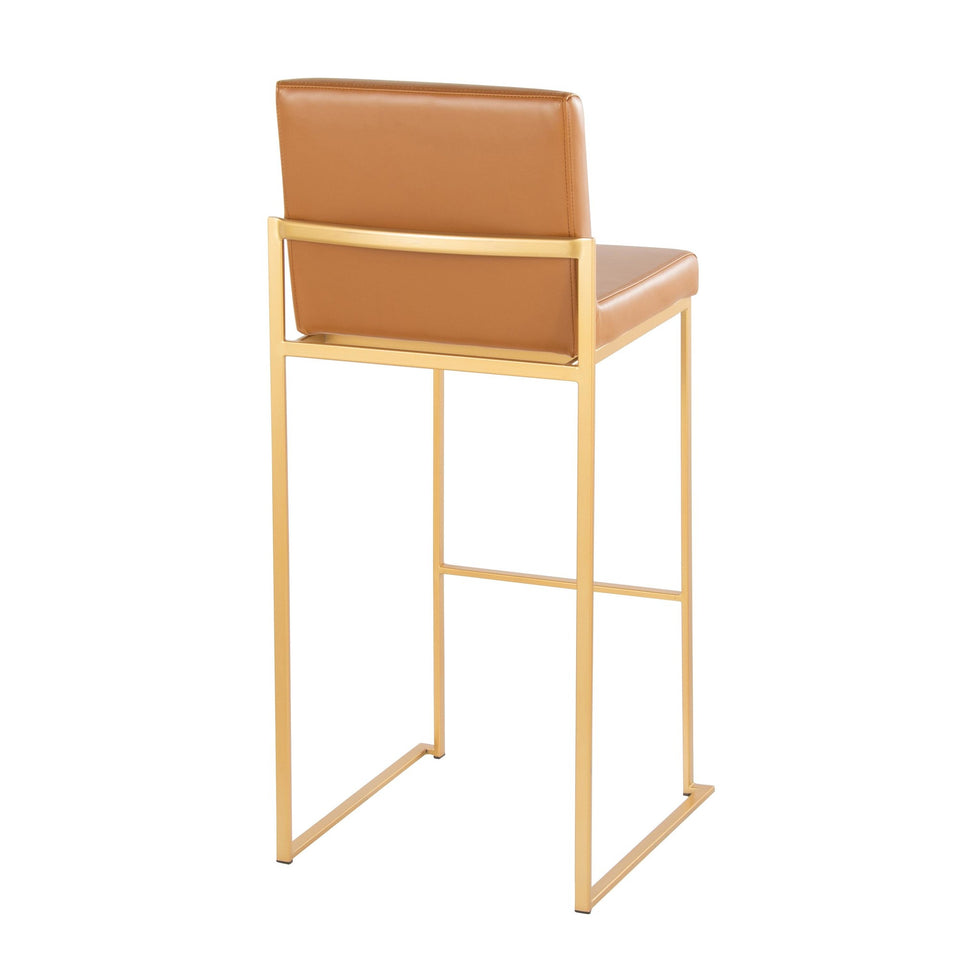 Fuji High Back 30" Fixed-Height Barstool - Set of 2