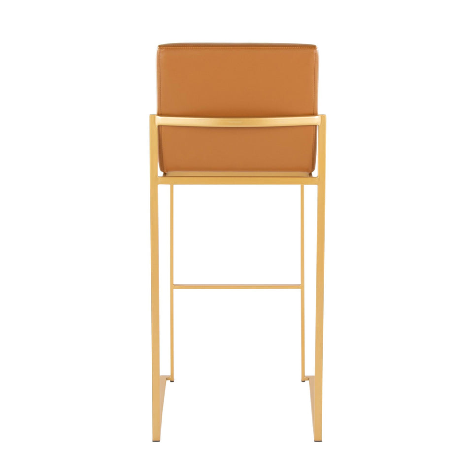 Fuji High Back 30" Fixed-Height Barstool - Set of 2