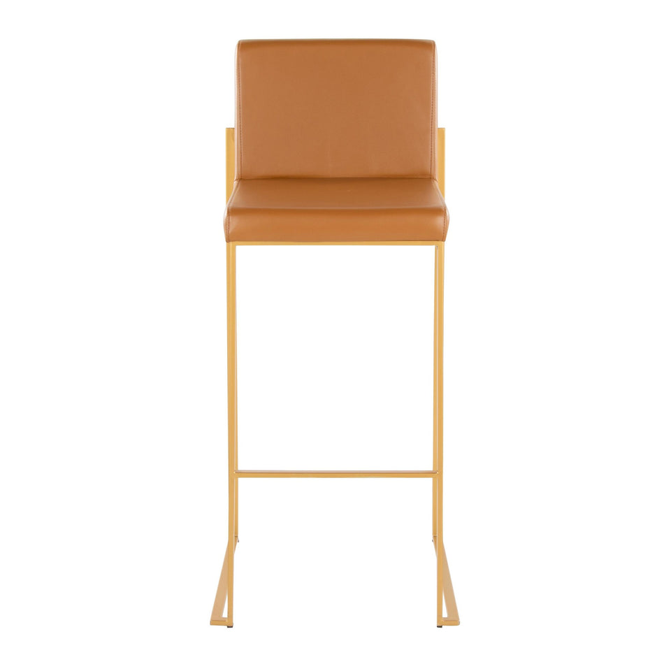 Fuji High Back 30" Fixed-Height Barstool - Set of 2