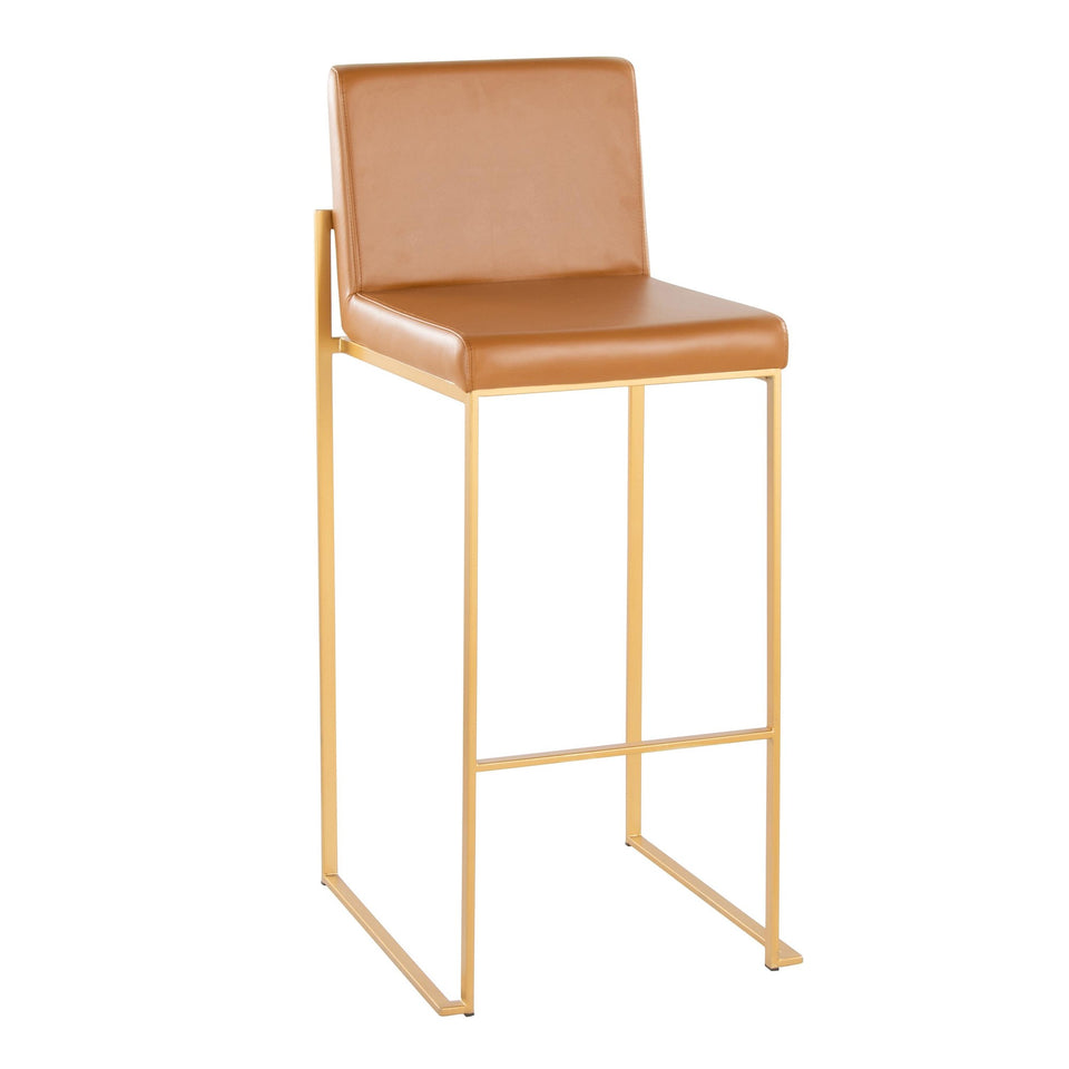 Fuji High Back 30" Fixed-Height Barstool - Set of 2
