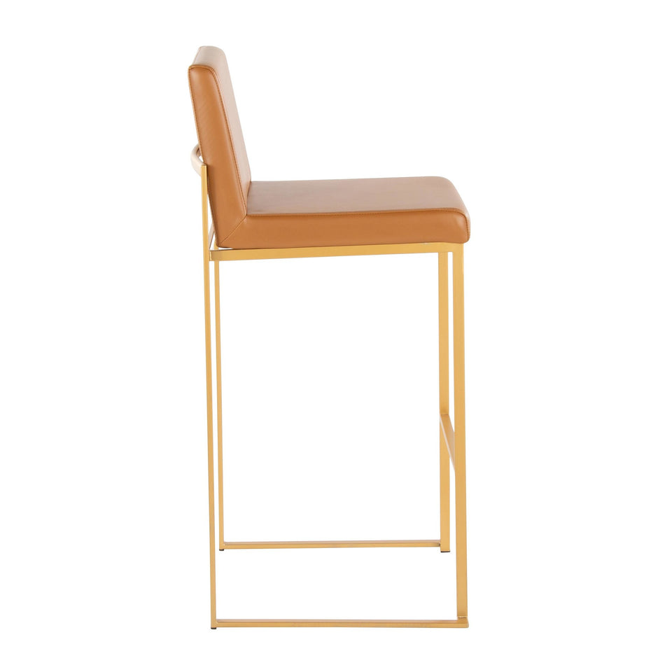 Fuji High Back 30" Fixed-Height Barstool - Set of 2