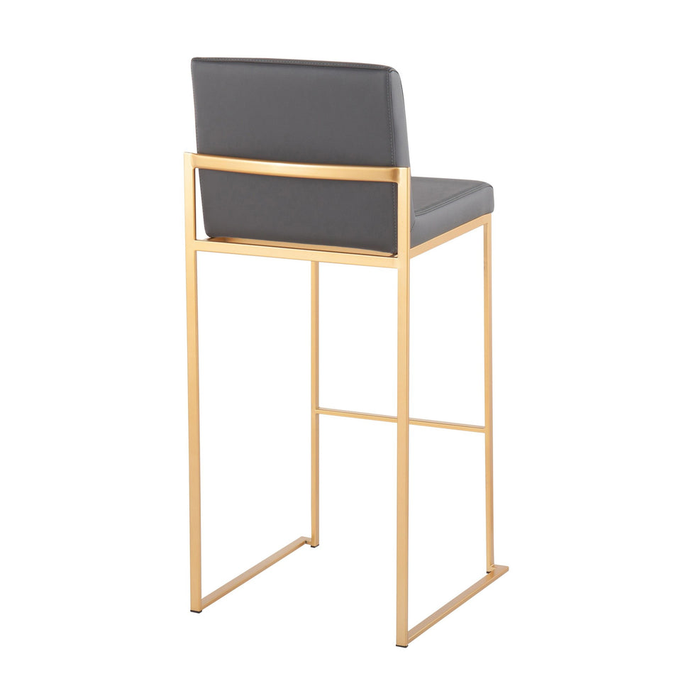 Fuji High Back 30" Fixed-Height Barstool - Set of 3